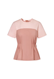 Santorini T-Shirt with Pleated Peplum Waist