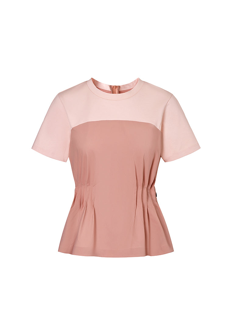 Santorini T-Shirt with Pleated Peplum Waist