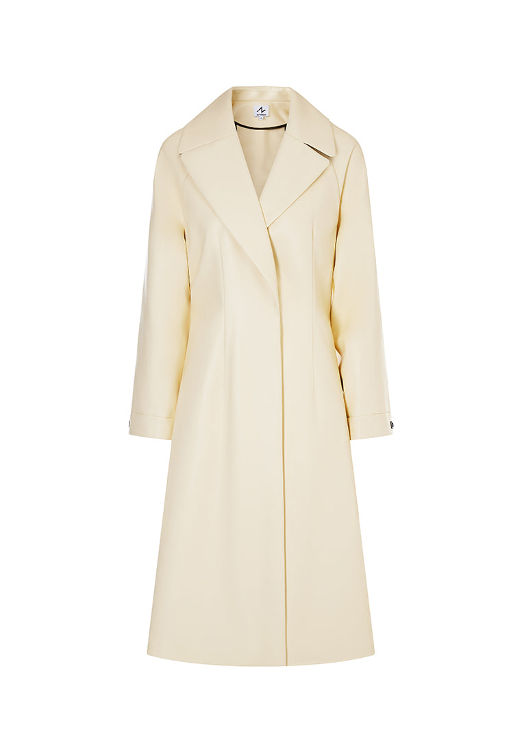 Miller Waterproof Sustainable Vegan Leather Trench with Flared Skirt