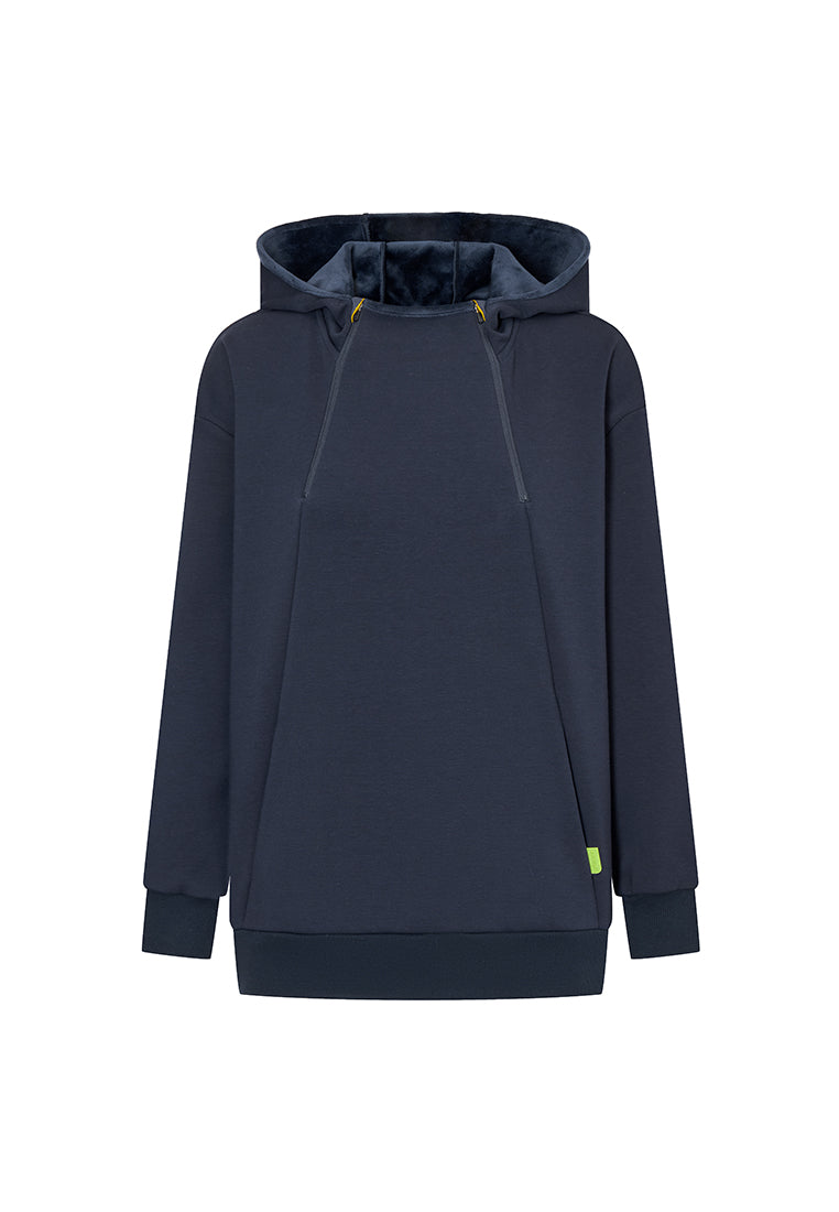 Wisp Ultra-Soft Recycled Polyester and Organic Cotton Boyfriend Fit Sweatshirt with Adjustable Neck Zippers
