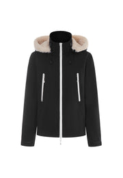 Altitude Water-Resistent Flight Jacket with Faux Fur Zip-Down Detachable Hood