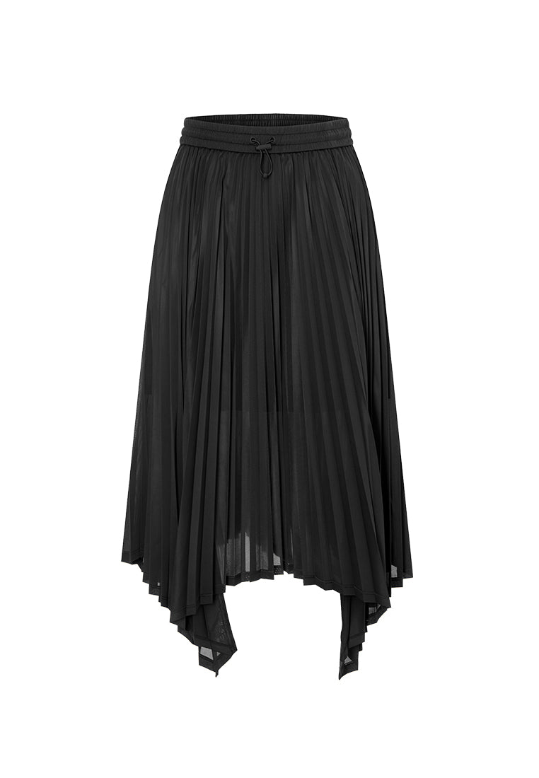 Poised Asymmetric Pleated Skirt