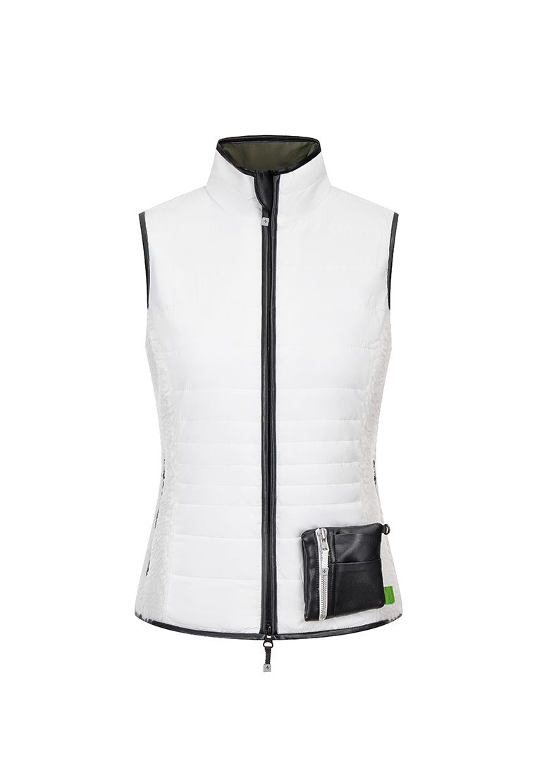 Neige Contoured Recycled Nylon and Fleece Vest with Sustainable Padding and Detachable Coin Purse