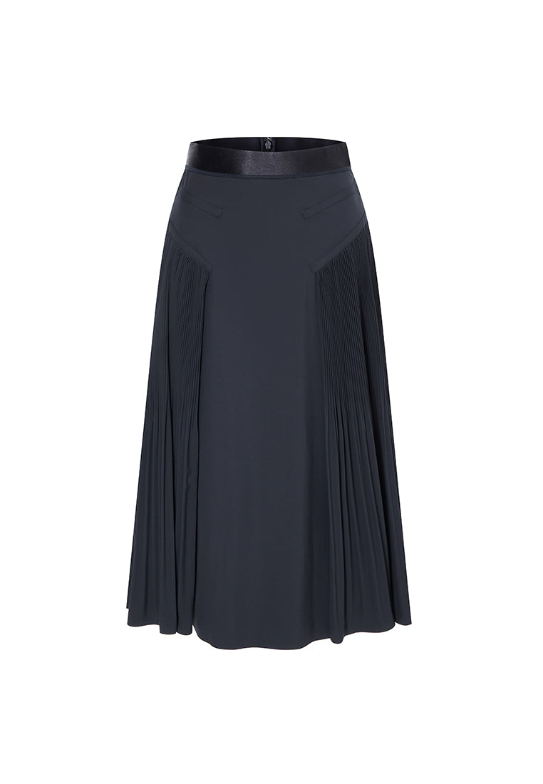 Bianca Essential Water- and Wind-resistant Midi Skirt with Pleated Panels