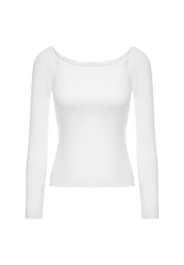Hepburn Stretch-Jersey Off-the-Shoulder Top with Removable Pads