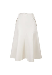 Hazel Water-Repellent Sustainable Vegan Leather Skirt with Natural Pigment
