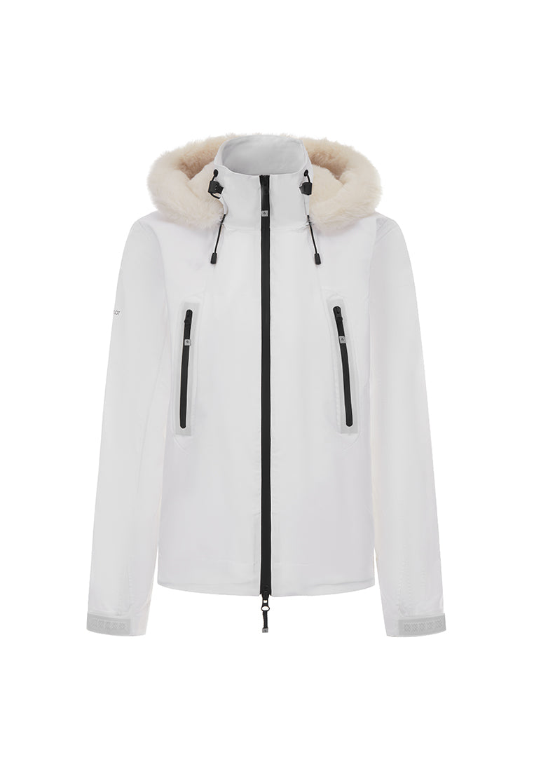 Altitude Water-Resistent Flight Jacket with Faux Fur Zip-Down Detachable Hood