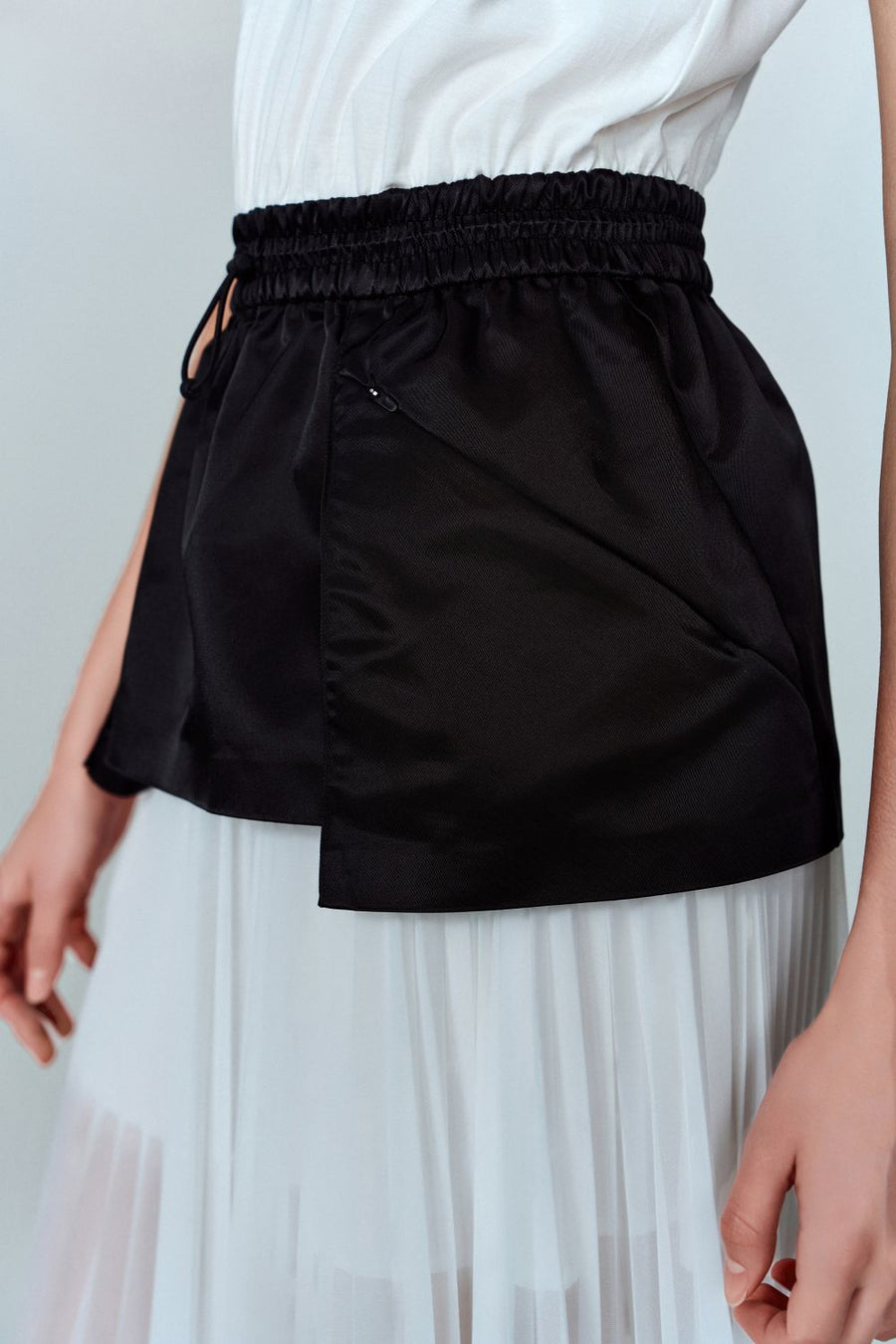 Etoile Structured Double Jersey T-Shirt Dress with Hand-Pleated Panels