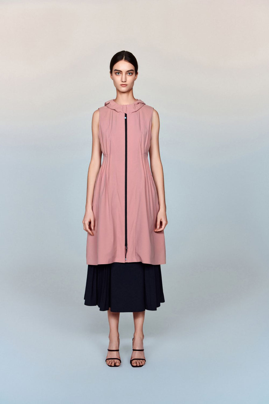 Desiderata Water- & Wind-Resistant Maxi Jacket with Pleated Waist