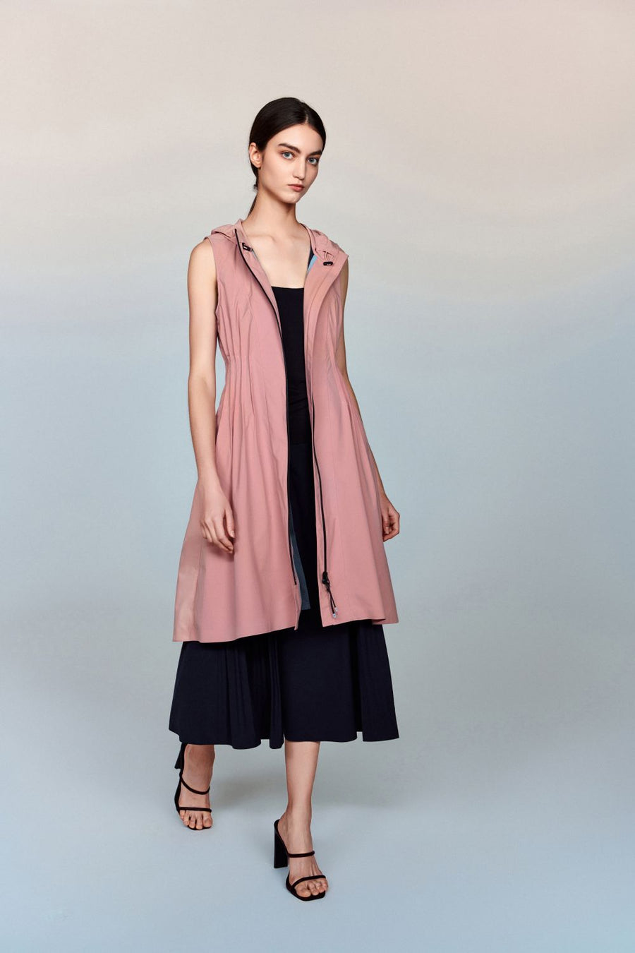 Desiderata Water- & Wind-Resistant Maxi Jacket with Pleated Waist