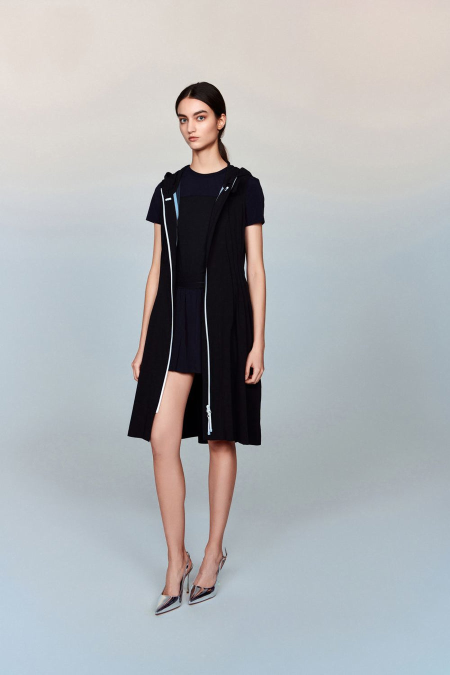 Desiderata Water- & Wind-Resistant Maxi Jacket with Pleated Waist