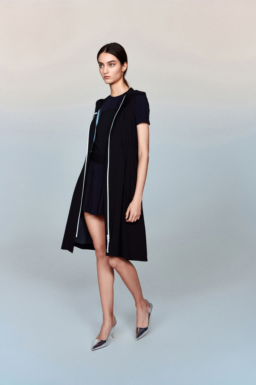 Desiderata Water- & Wind-Resistant Maxi Jacket with Pleated Waist