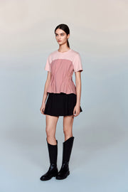 Santorini T-Shirt with Pleated Peplum Waist