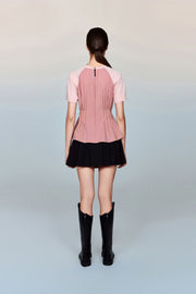 Santorini T-Shirt with Pleated Peplum Waist