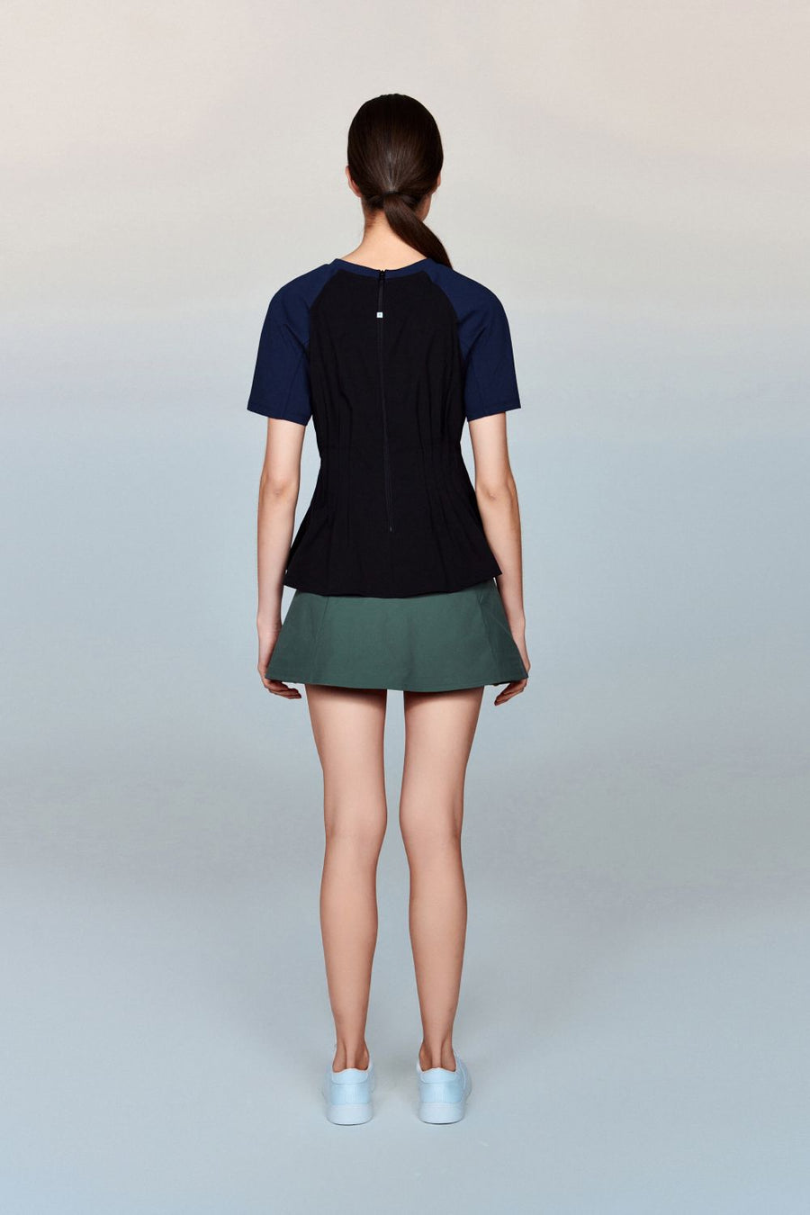 Santorini T-Shirt with Pleated Peplum Waist