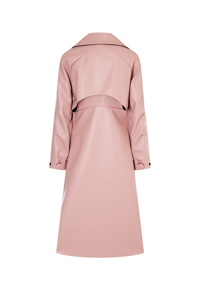Miller Waterproof Sustainable Vegan Leather Trench with Flared Skirt