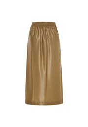 Niamh Gleaming Skirt with Pleated Slit