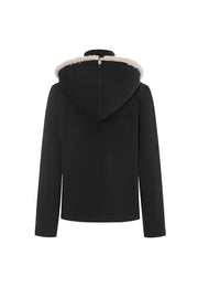 Altitude Water-Resistent Flight Jacket with Faux Fur Zip-Down Detachable Hood