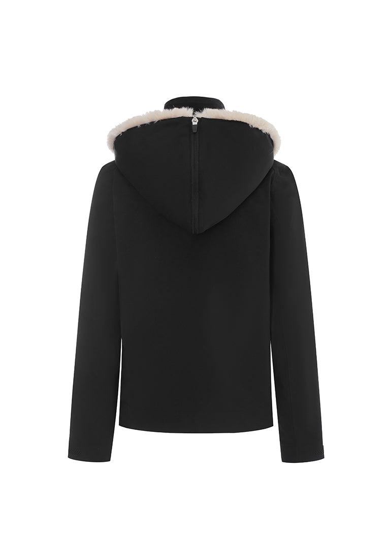 Altitude Water-Resistent Flight Jacket with Faux Fur Zip-Down Detachable Hood