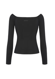 Hepburn Stretch-Jersey Off-the-Shoulder Top with Removable Pads