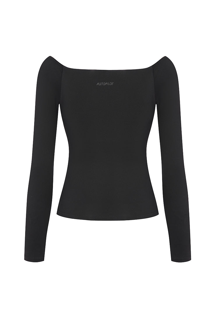 Hepburn Stretch-Jersey Off-the-Shoulder Top with Removable Pads