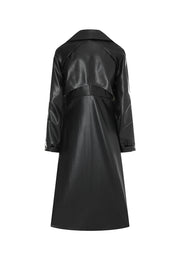 Miller Waterproof Sustainable Vegan Leather Trench with Flared Skirt