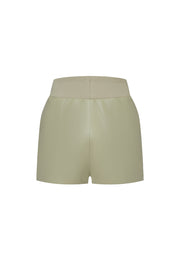 Marlowe Waterproof Vegan Pleated Leather Shorts
