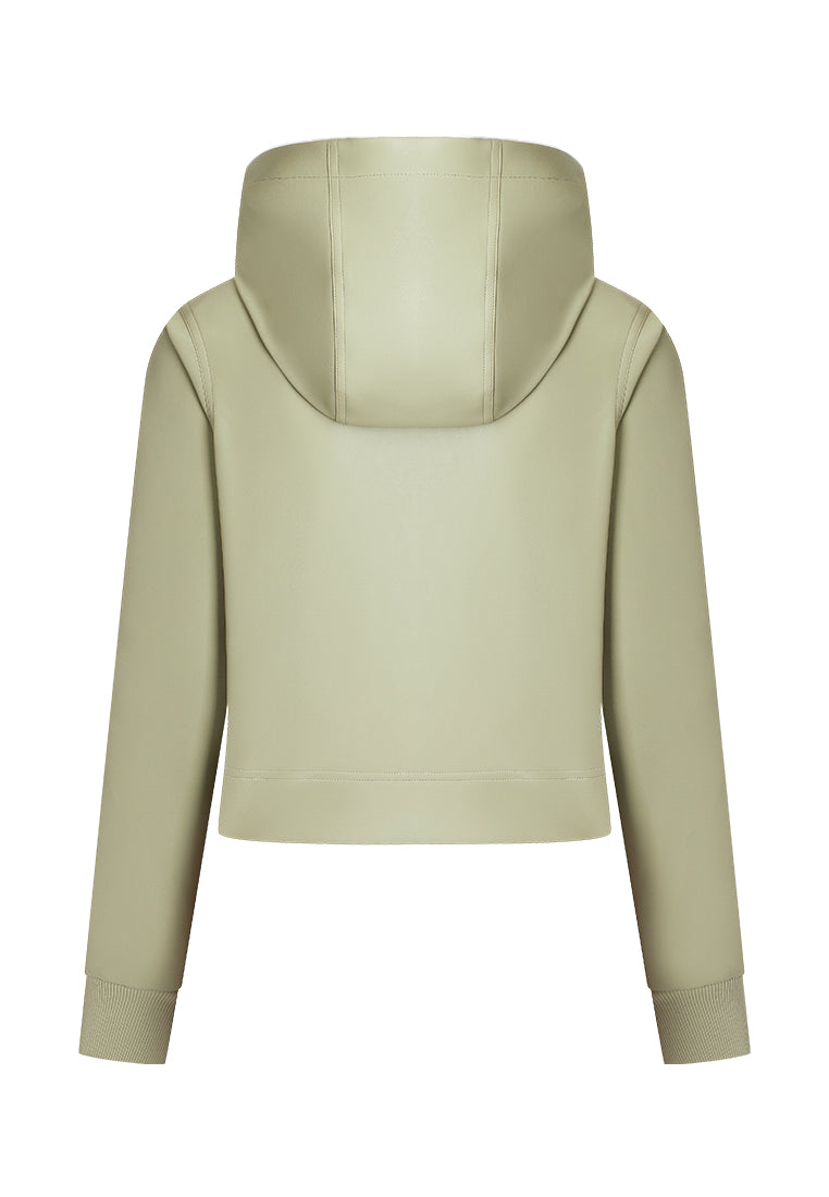 Freda Waterproof Vegan Leather Jacket with Adjustable Hood