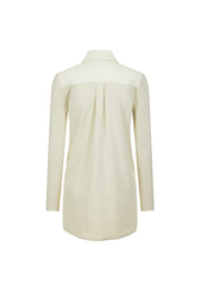 Lyre Waterproof Vegan Leather Shirtdress with Ribbed Knit Panels