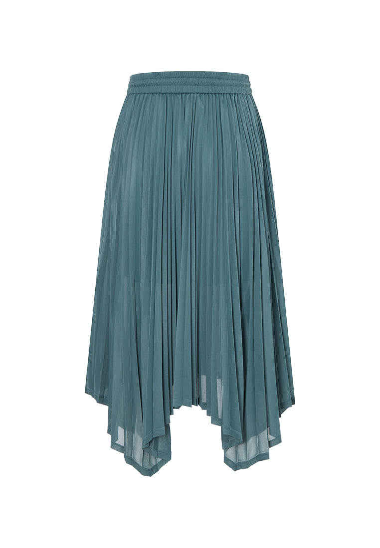 Poised Asymmetric Pleated Skirt