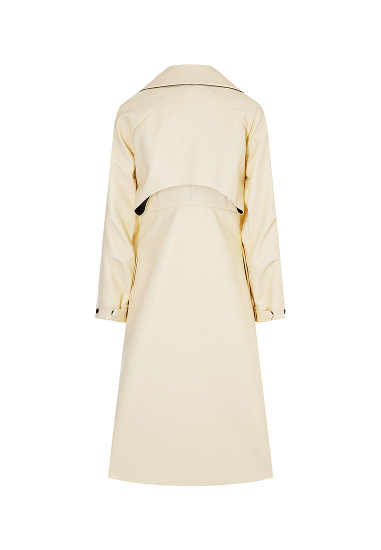 Miller Waterproof Sustainable Vegan Leather Trench with Flared Skirt