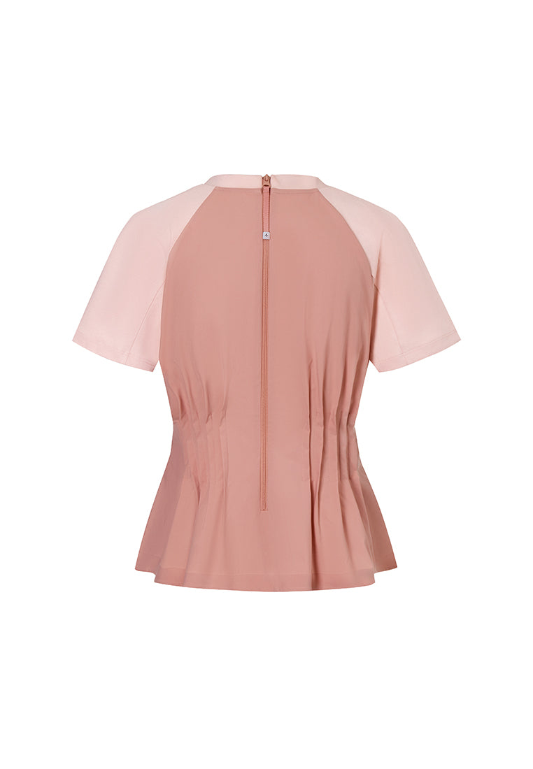 Santorini T-Shirt with Pleated Peplum Waist