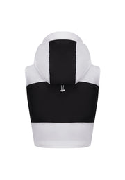 Tegan Water-Repellent Twill and Recycled Nylon Ski Vest with Packable Hood