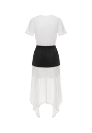 Etoile Structured Double Jersey T-Shirt Dress with Hand-Pleated Panels