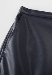 Savoy Recycled Polyester Pleated Skirt with Sustainable Vegan Leather Panels