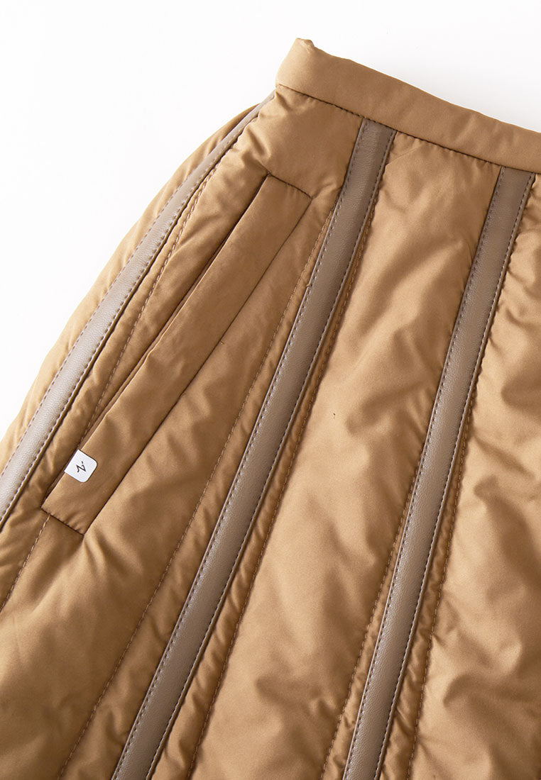 Odette A-Line Waterproof Skirt with Sustainable Padding and Vegan Leather Trim