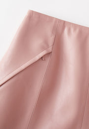 Hazel Water-Repellent Sustainable Vegan Leather Skirt with Natural Pigment