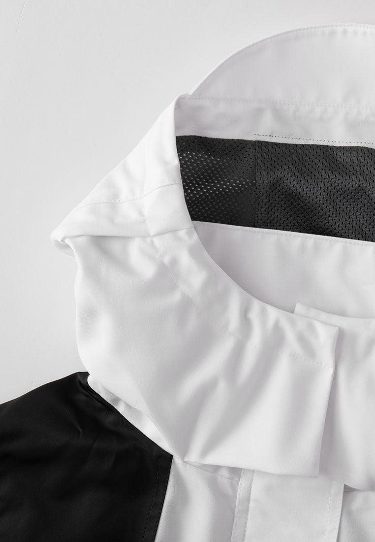 Tegan Water-Repellent Twill and Recycled Nylon Ski Vest with Packable Hood