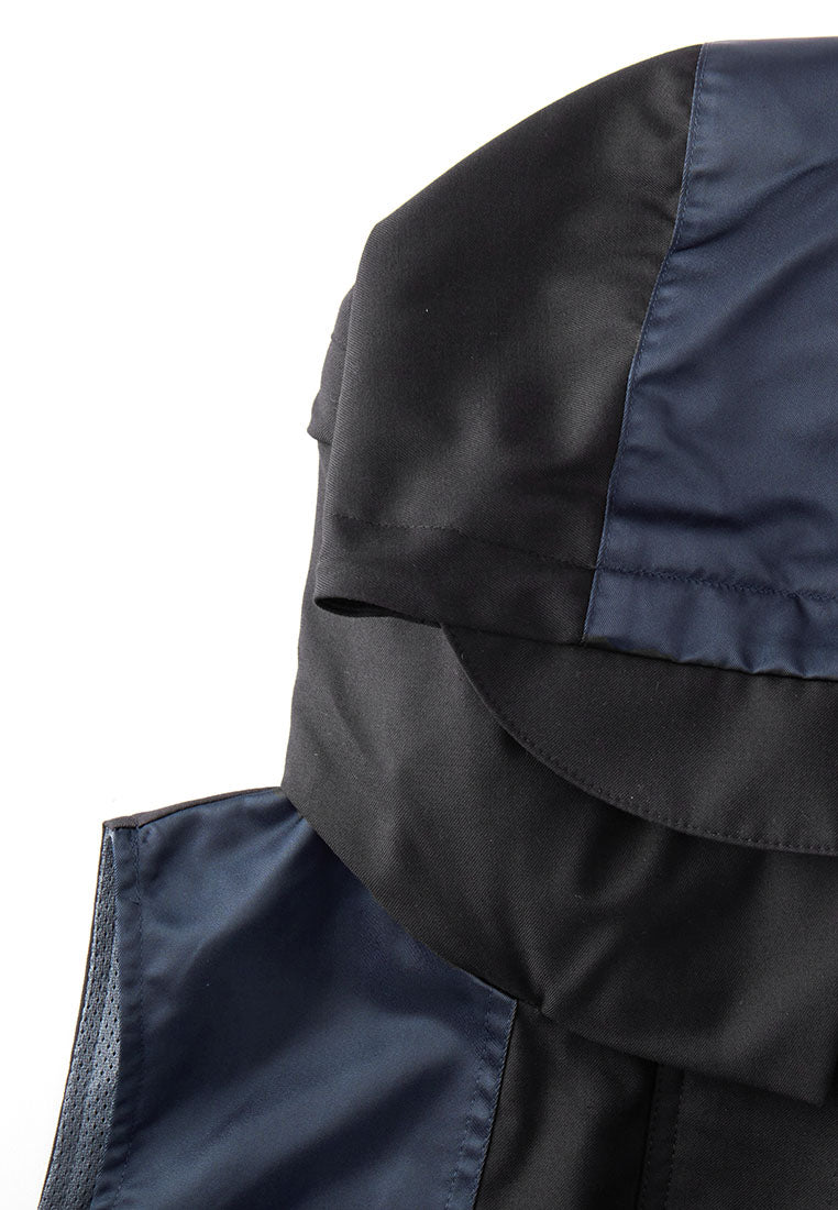 Tegan Water-Repellent Twill and Recycled Nylon Ski Vest with Packable Hood