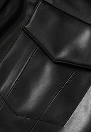 Gilda Vegan Leather Water-Repellent Trucker Jacket with Natural Pigment