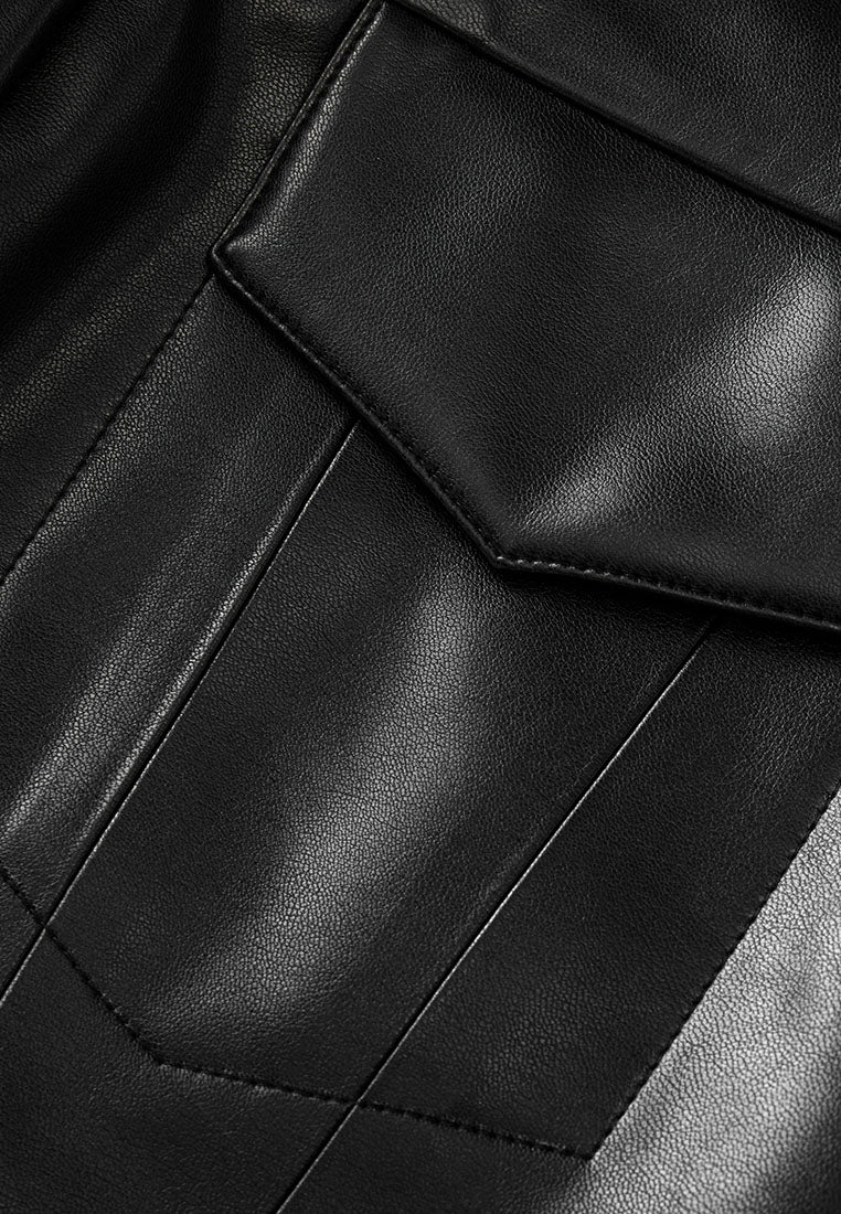 Gilda Vegan Leather Water-Repellent Trucker Jacket with Natural Pigment