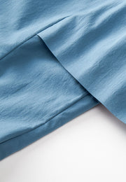 Aphrodite Belted Mid-Length Water- and Wind-resistant Coat with Pleated Cape