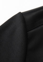 Lyre Waterproof Vegan Leather Shirtdress with Ribbed Knit Panels