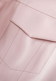 Gilda Vegan Leather Water-Repellent Trucker Jacket with Natural Pigment