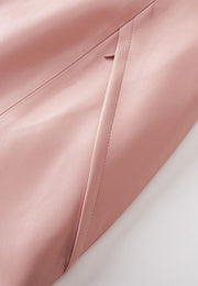 Hazel Water-Repellent Sustainable Vegan Leather Skirt with Natural Pigment