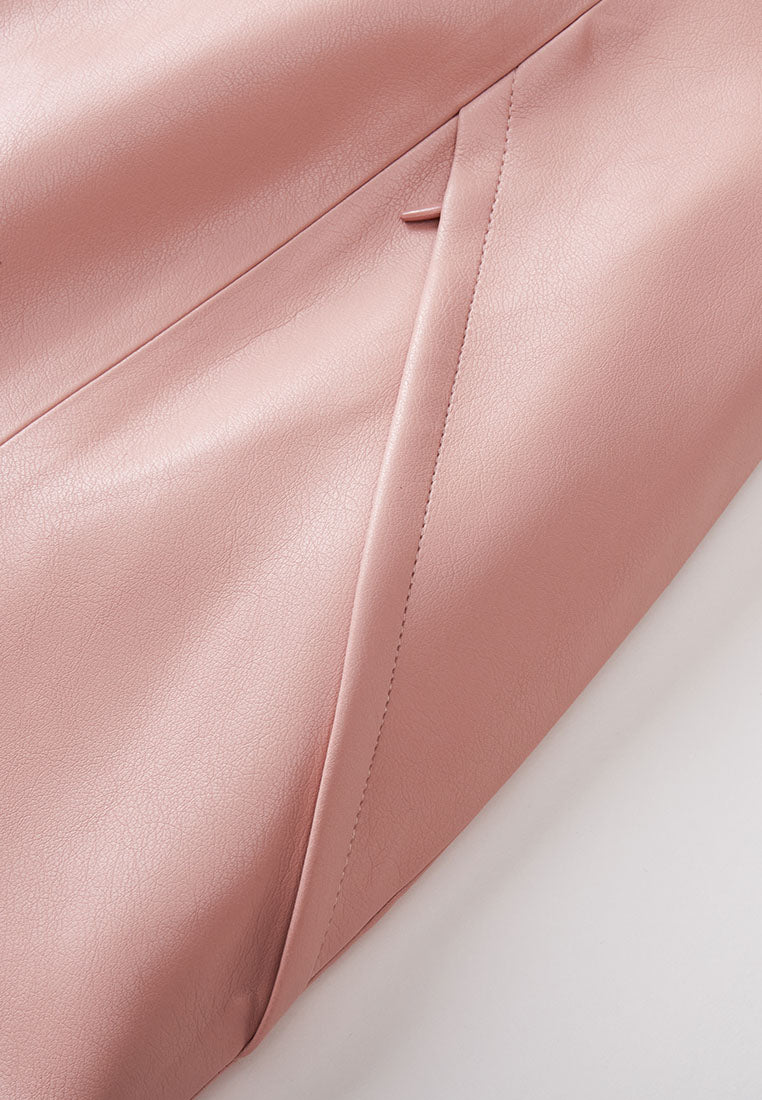 Hazel Water-Repellent Sustainable Vegan Leather Skirt with Natural Pigment