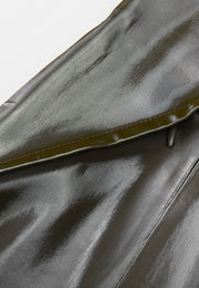 Rhodes Glossy Water-Resistent Knee-Length Skirt with Side Pockets