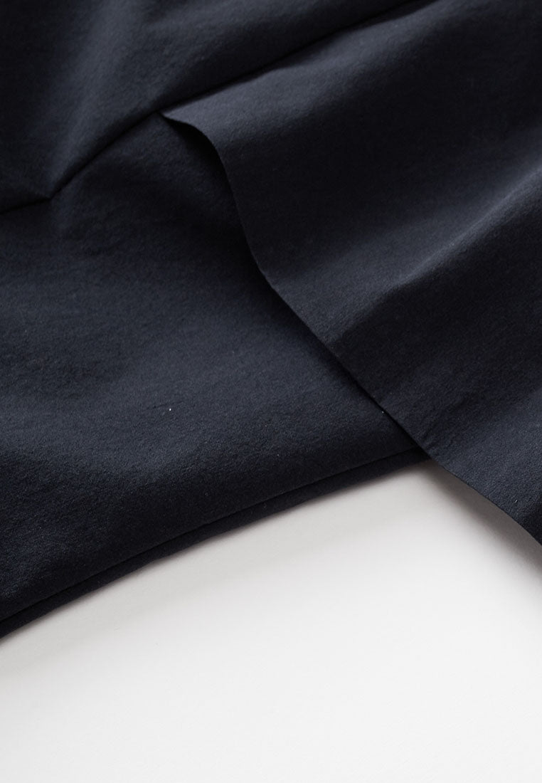 Aphrodite Belted Mid-Length Water- and Wind-resistant Coat with Pleated Cape