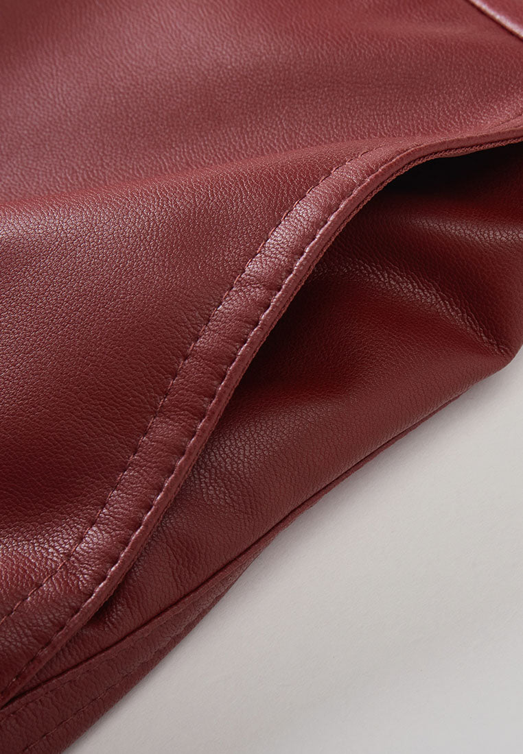 Savoy Recycled Polyester Pleated Skirt with Sustainable Vegan Leather Panels