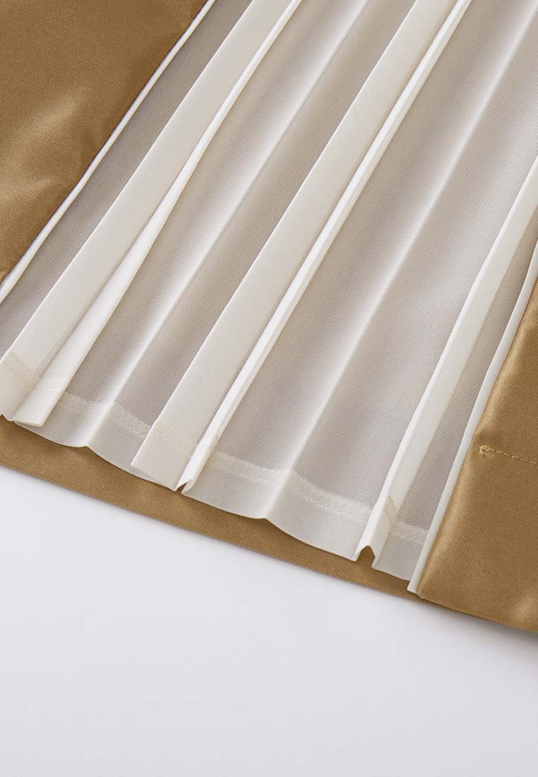 Niamh Gleaming Skirt with Pleated Slit